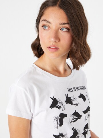 Merchcode Shirt 'Talk To The Hand' in Wit