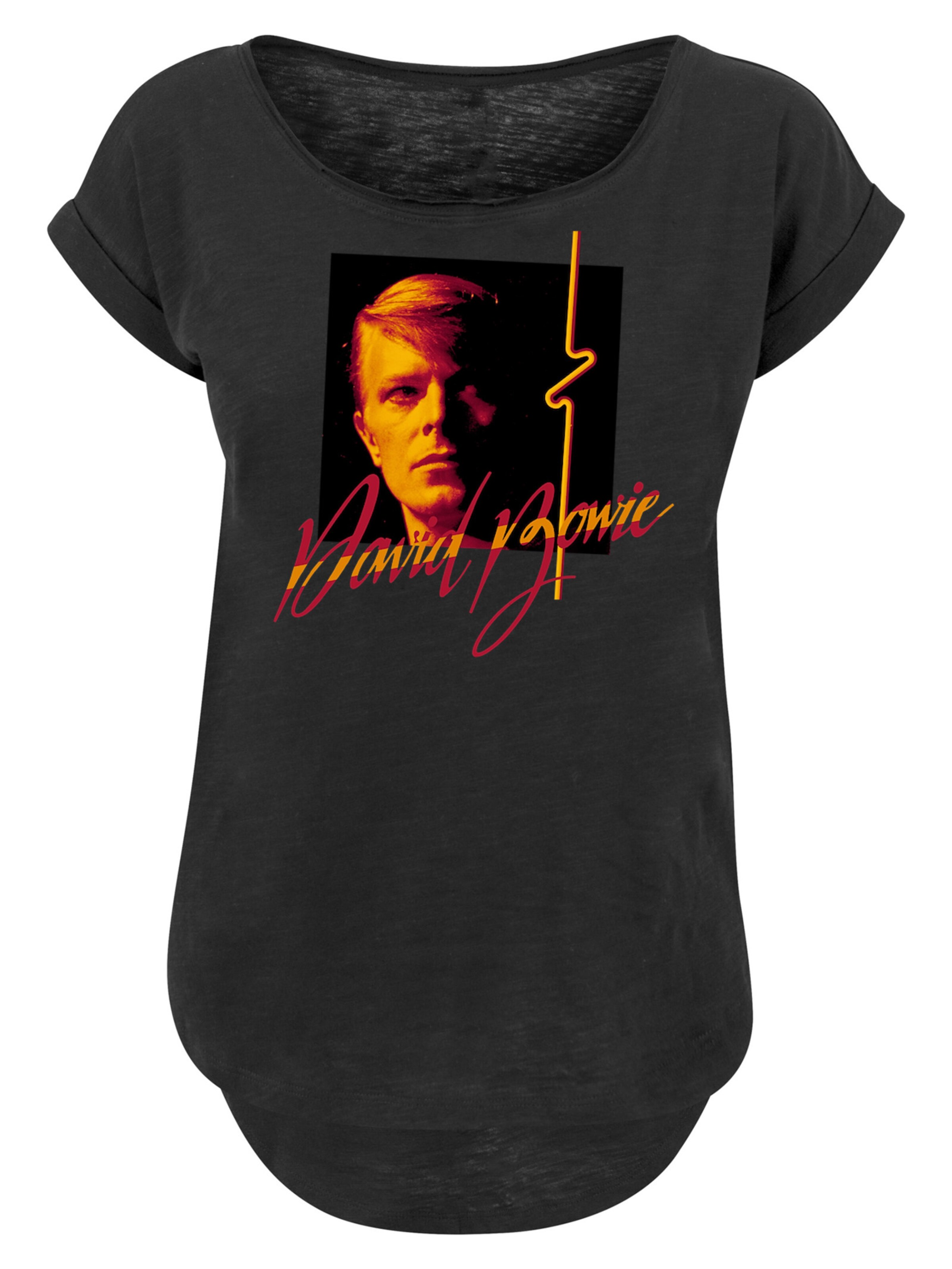 F4NT4STIC Shirt 'David Bowie' in Zwart: voorkant