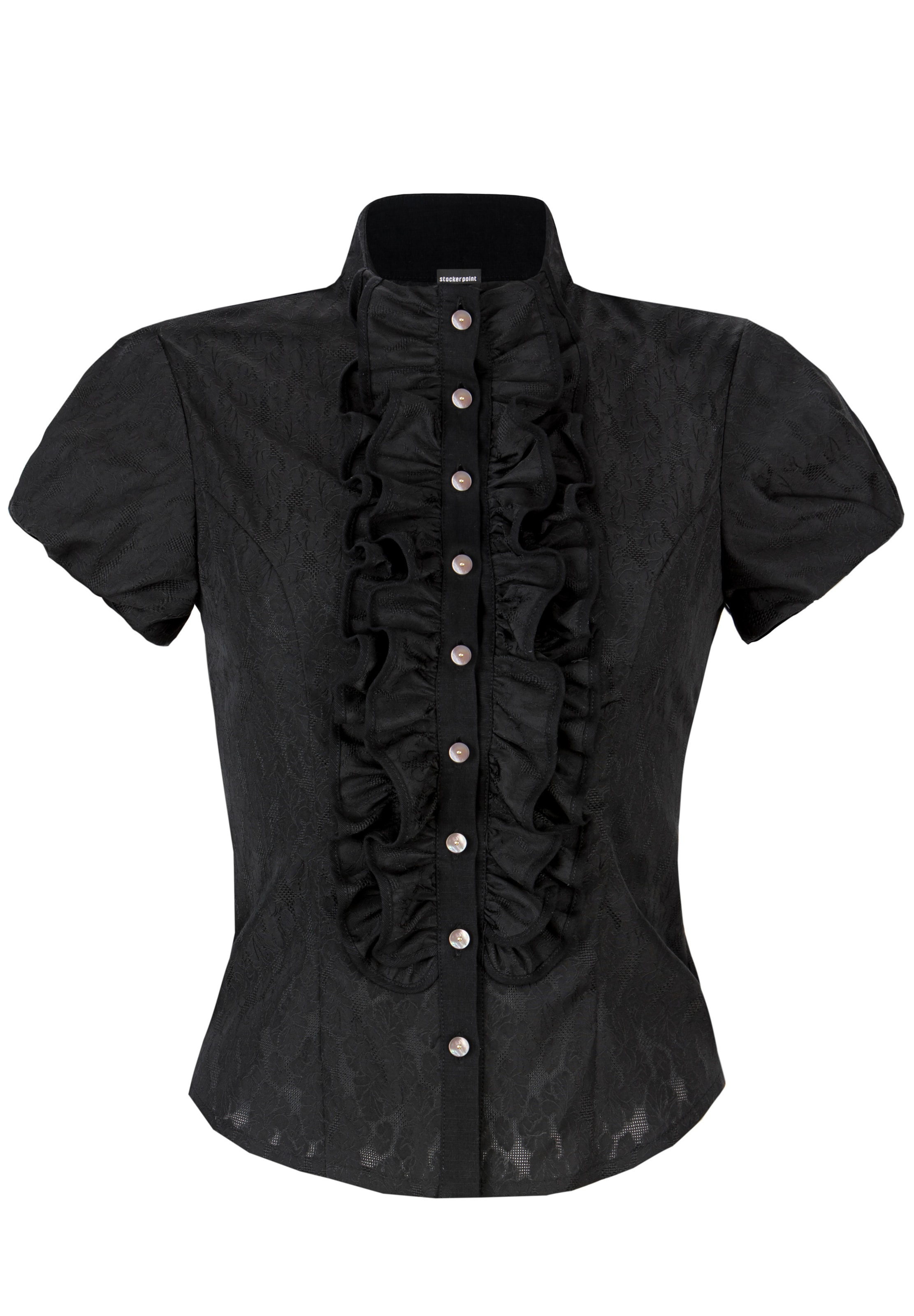 STOCKERPOINT Trachtenbluse 'Melly' in Schwarz: Vorderseite