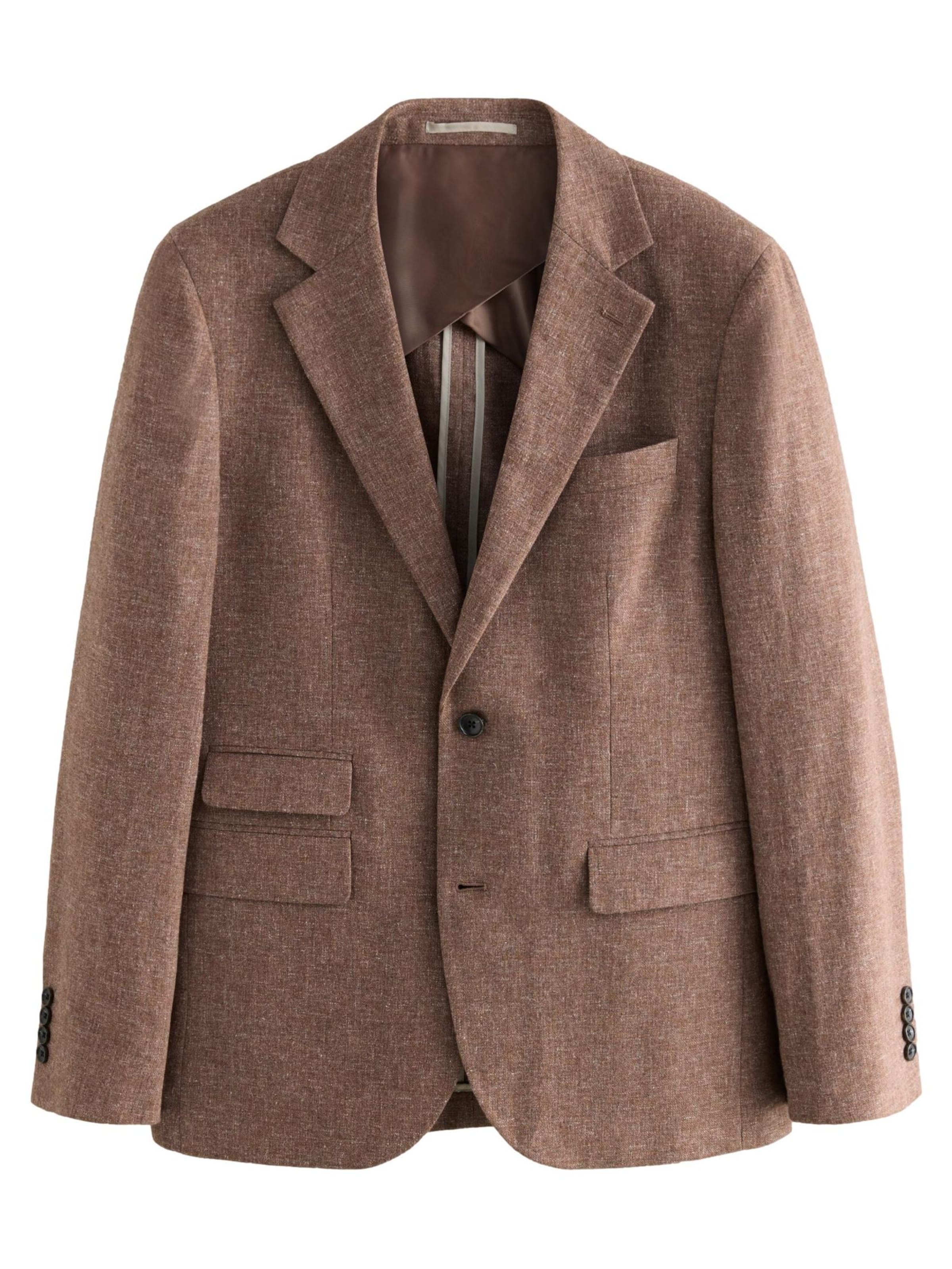 Next Slim fit Suit Jacket in Brown: front