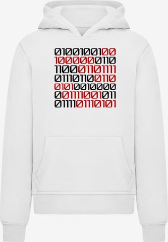 F4NT4STIC Sweatshirt 'I Love You 01001001 Binary Code Valentinstag' in Wit: voorkant