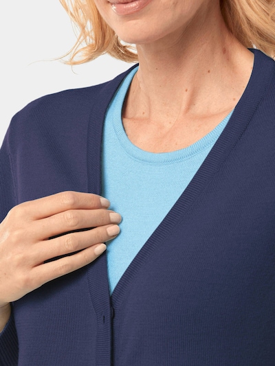 Goldner Strickjacke in marine, Produktansicht