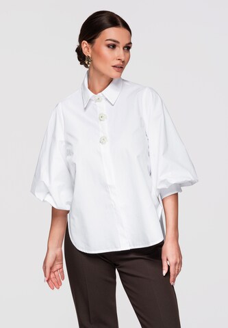 Ombre Blouse in Wit: voorkant