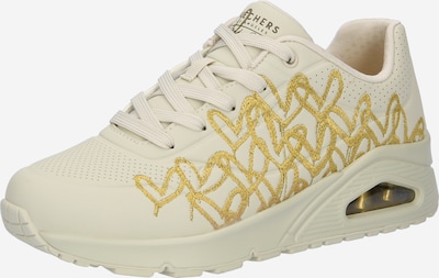 SKECHERS Baskets basses 'Uno' en beige / jaune / olive, Vue avec produit