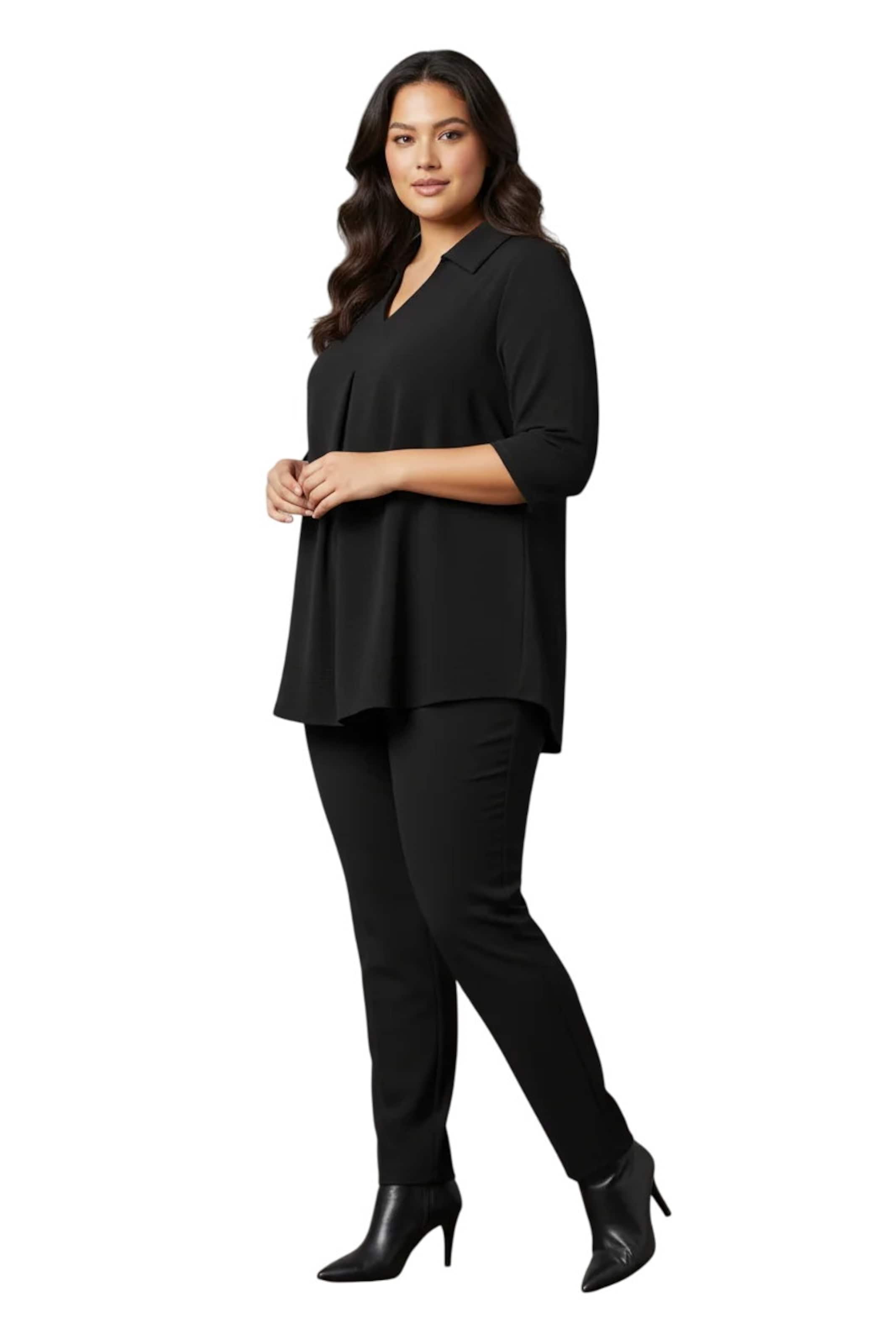 Shape Of You Bluse in Schwarz: Vorderseite