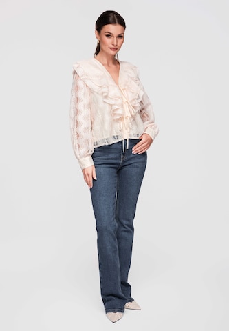 Ombre Blouse in Beige