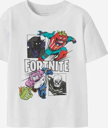 NAME IT Tričko 'NKMAMBROSE FORTNITE' - Biela: predná strana