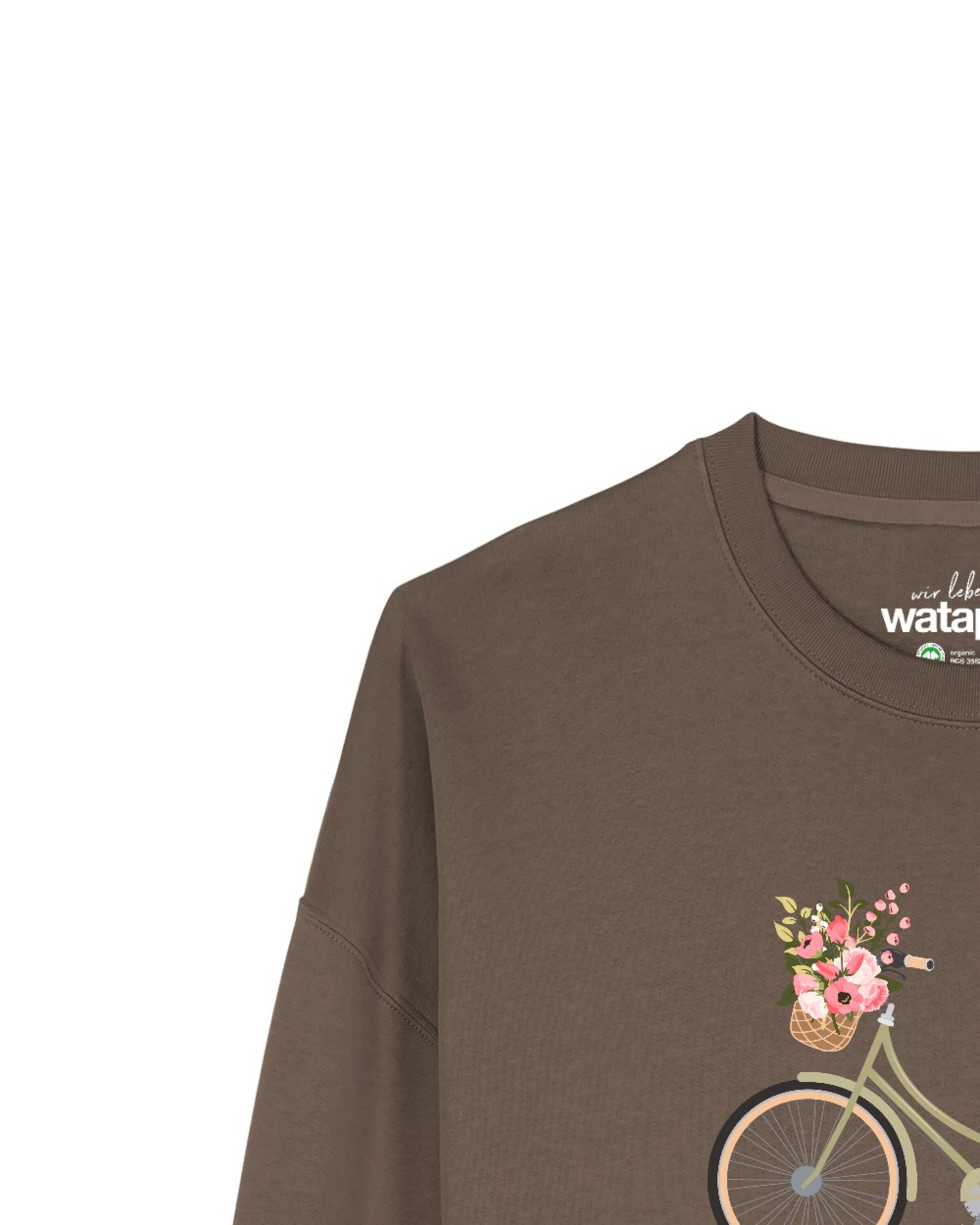 Watapparel Sweatshirt 'Damenfahrrad ' in Brown