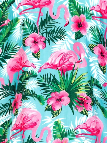 King Kameha Strandlaken 'Flamingo Flowers' in Blauw