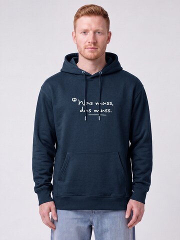 Felpa 'Was Muss Das Muss ' di Watapparel in blu: frontale
