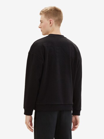 TOM TAILOR DENIM Sweatshirt in Schwarz