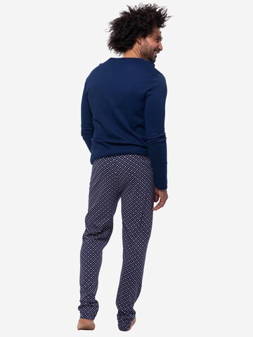 Mey Pajamas long 'Tie Minimal' in Blue
