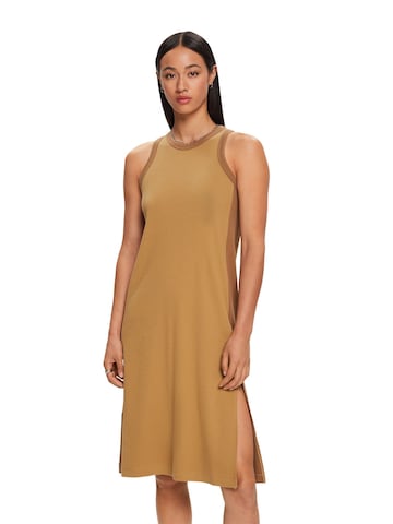 ESPRIT Knitted dress in Brown: front