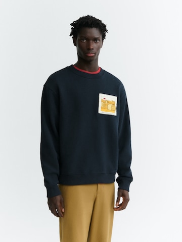 Thinking MU Sweatshirt 'LEON' in Blauw: voorkant