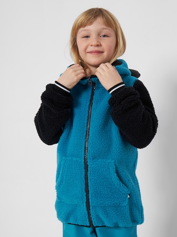 WeeDo Fleece jas 'Monster' in Blauw: voorkant