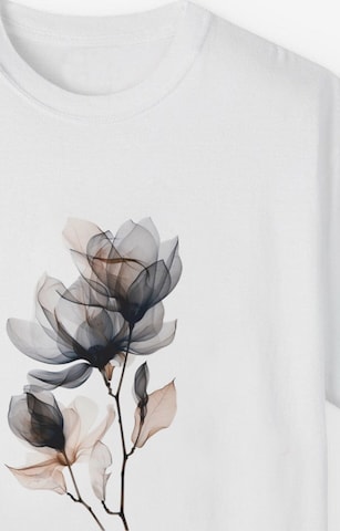 GORHEY Shirt 'Women's Summer Short-Sleeve Shirt with Flowers Print Tees' in Wit: voorkant