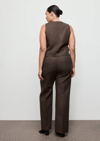 MANGO Wide leg Pleated Pants 'Piper' in Brown