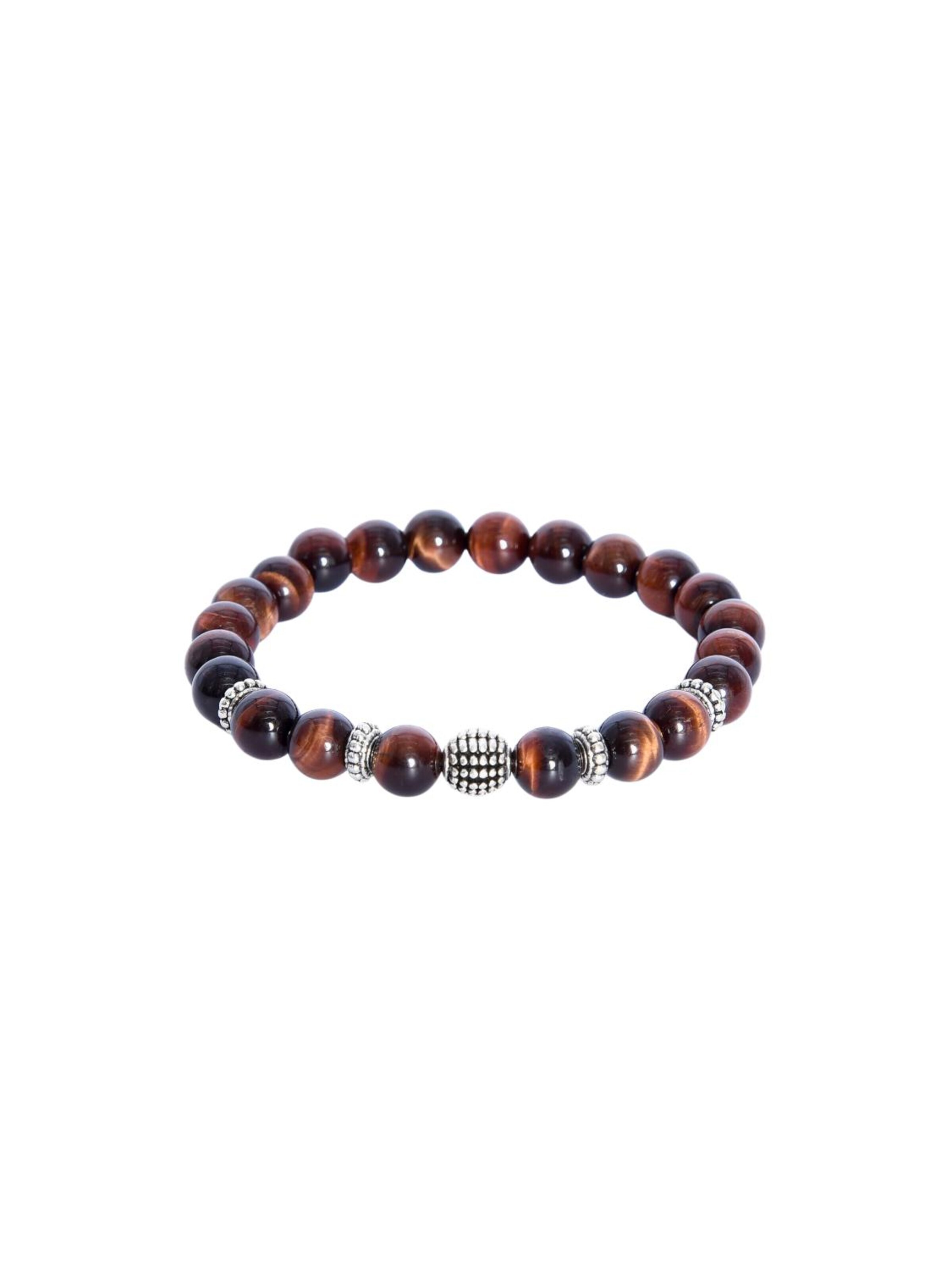 Addicted2 Armband 'Power lavorato a mano in argento 925 con occhi di tigre' in Bruin: voorkant
