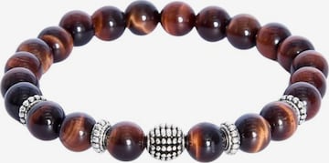 Braccialetto 'Power lavorato a mano in argento 925 con occhi di tigre' di Addicted2 in marrone: frontale