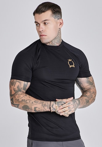 T-Shirt SikSilk en noir : devant
