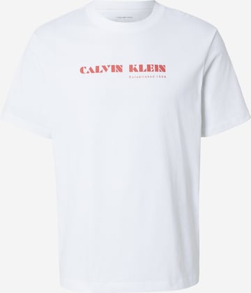 T-Shirt Calvin Klein Jeans en blanc : devant