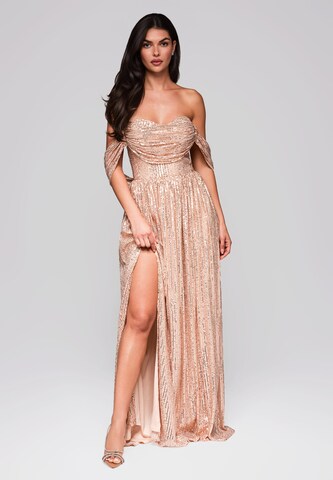 Ombre Avondjurk in Goud: voorkant