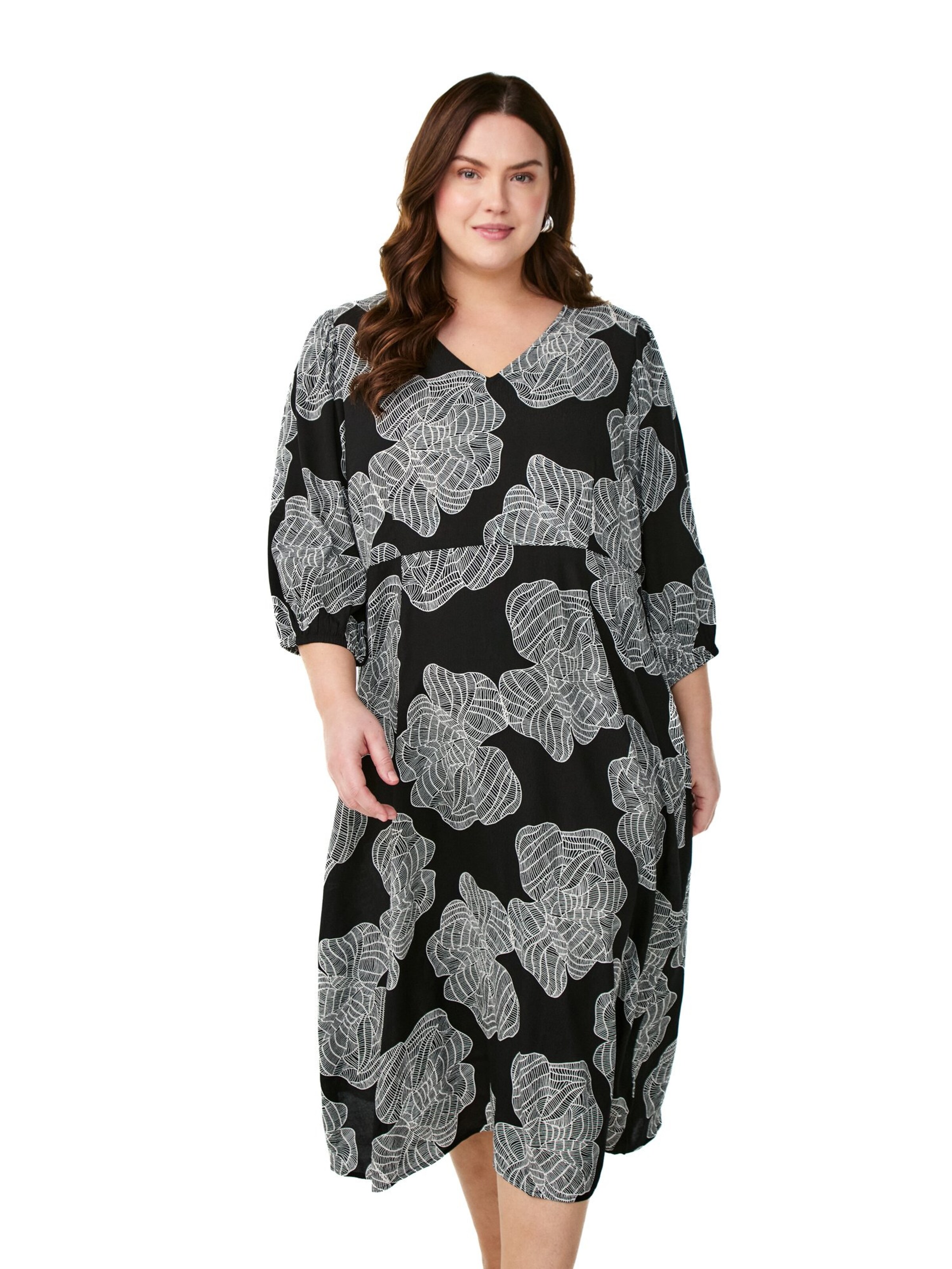 Zizzi Kleid 'Vbella' in Schwarz: Vorderseite