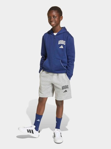 Bluză cu fermoar sport de la ADIDAS SPORTSWEAR pe albastru: față