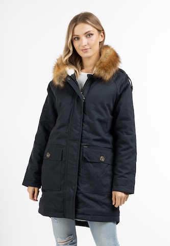 Parka d’hiver DreiMaster Vintage en bleu : devant