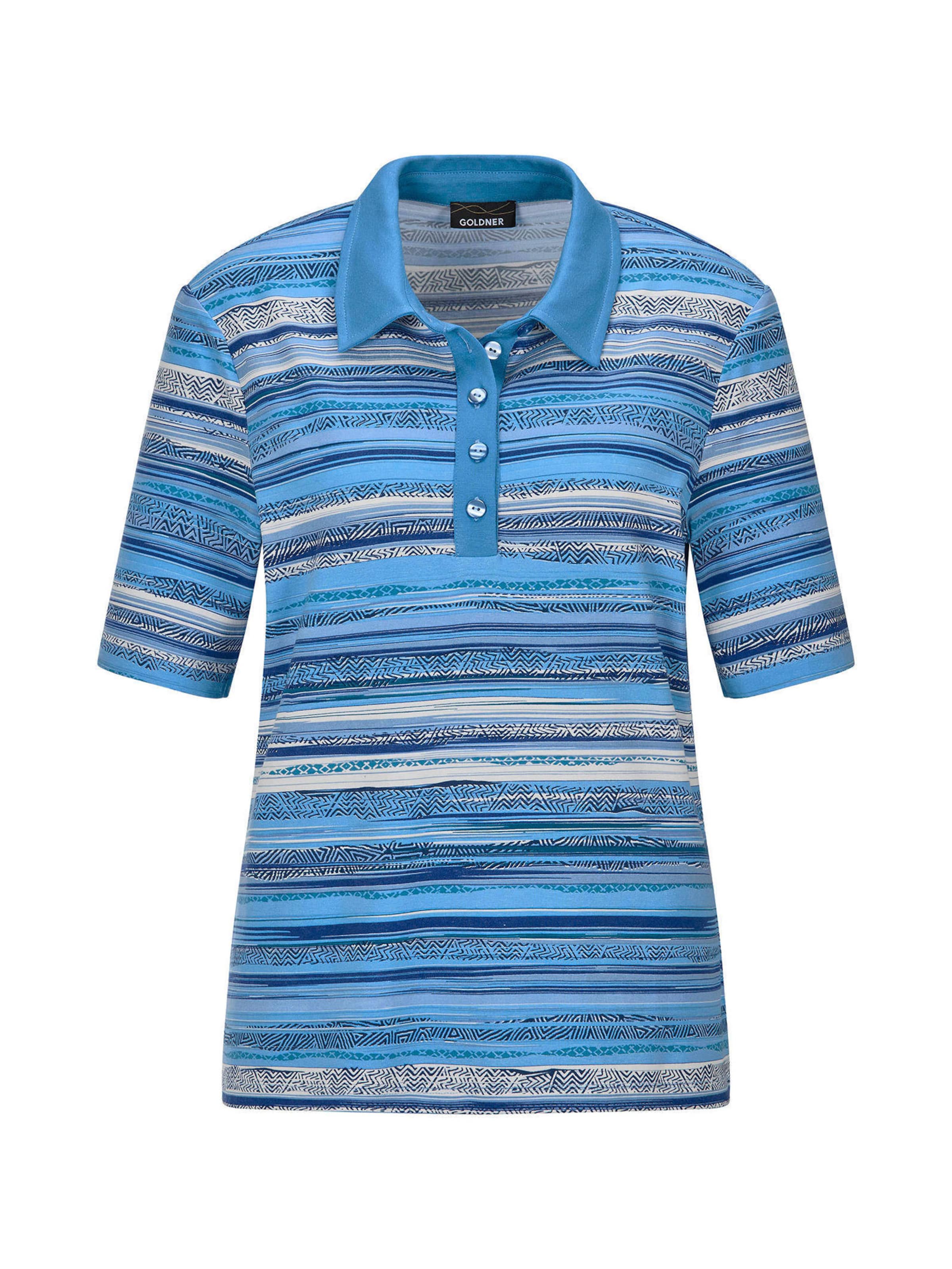Goldner Shirt in Blau: Vorderseite