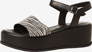 Sandales Tamaris en noir : devant