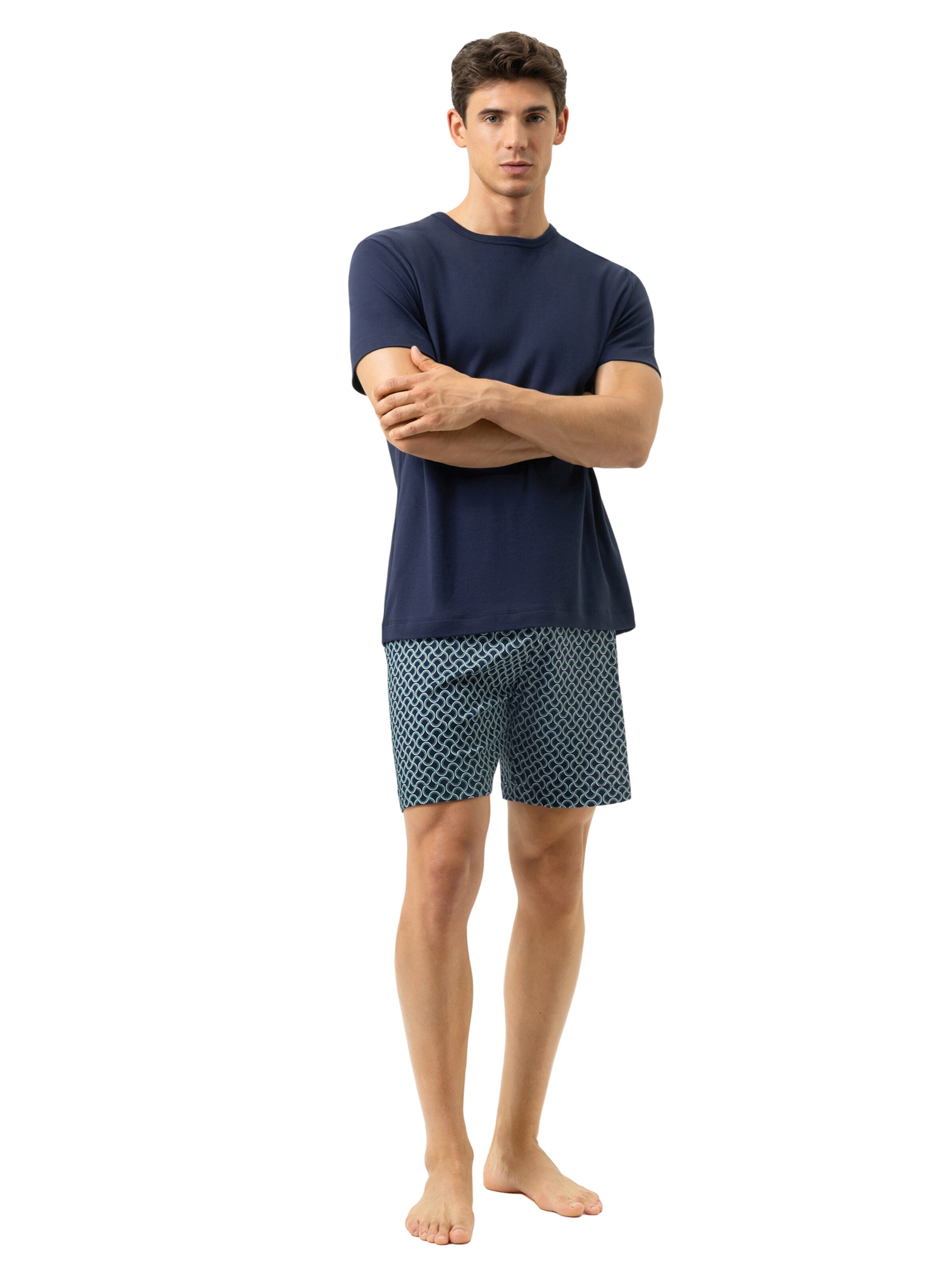 Mey Pajama short in Blue: front