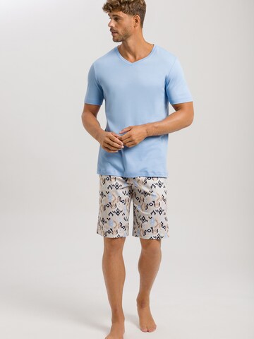 Hanro Short Pajamas ' Night & Day ' in Blue: front