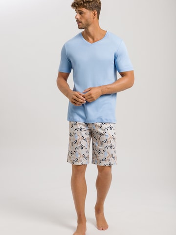 Hanro Short Pajamas ' Night & Day ' in Blue: front