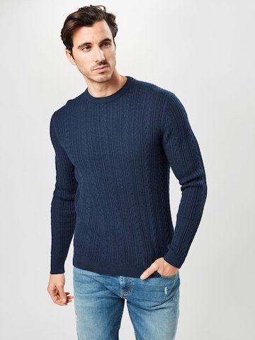 Only & Sons Пуловер 'Rige' в синьо: отпред