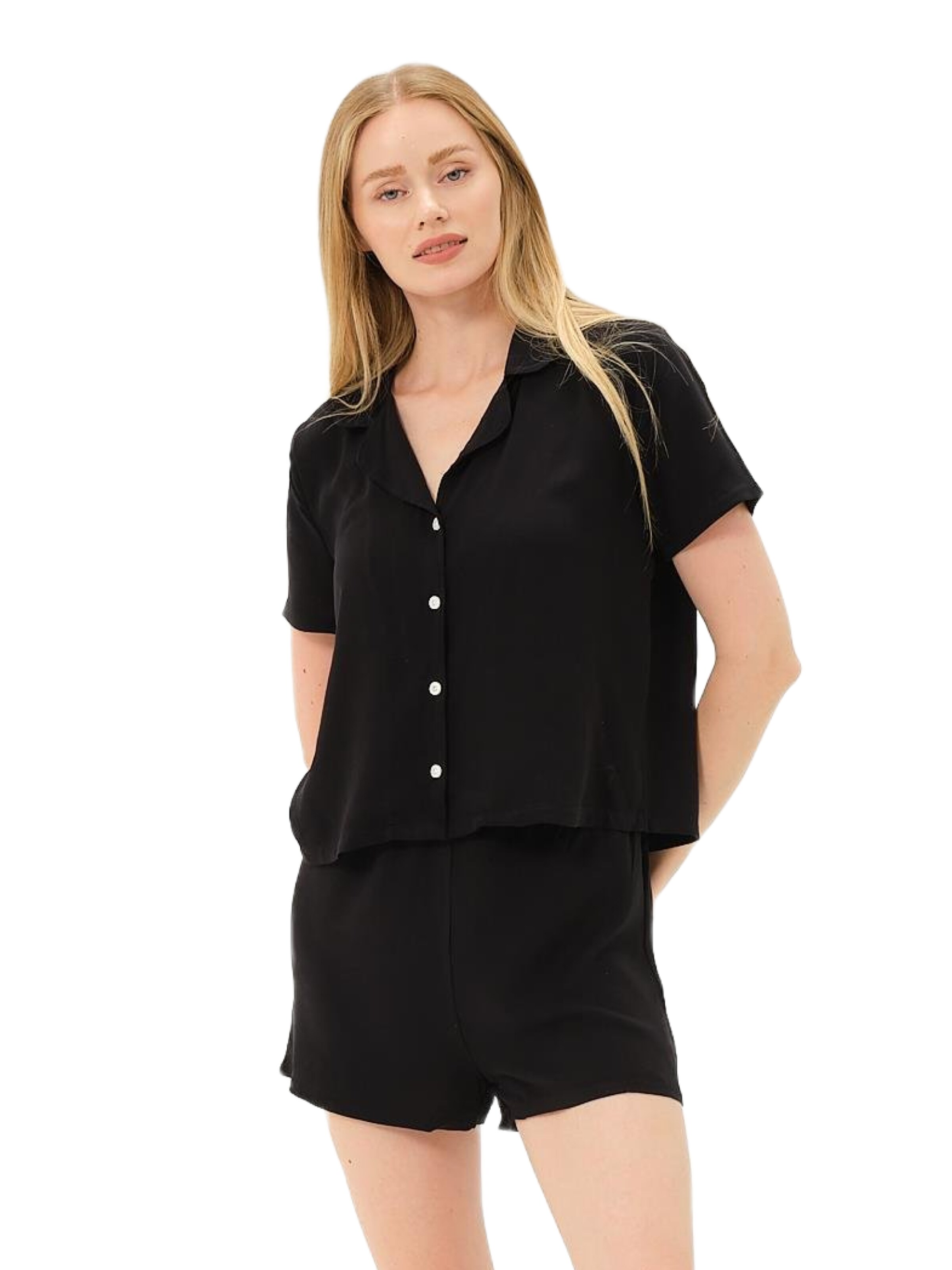 C&City Korte pyjama in Zwart