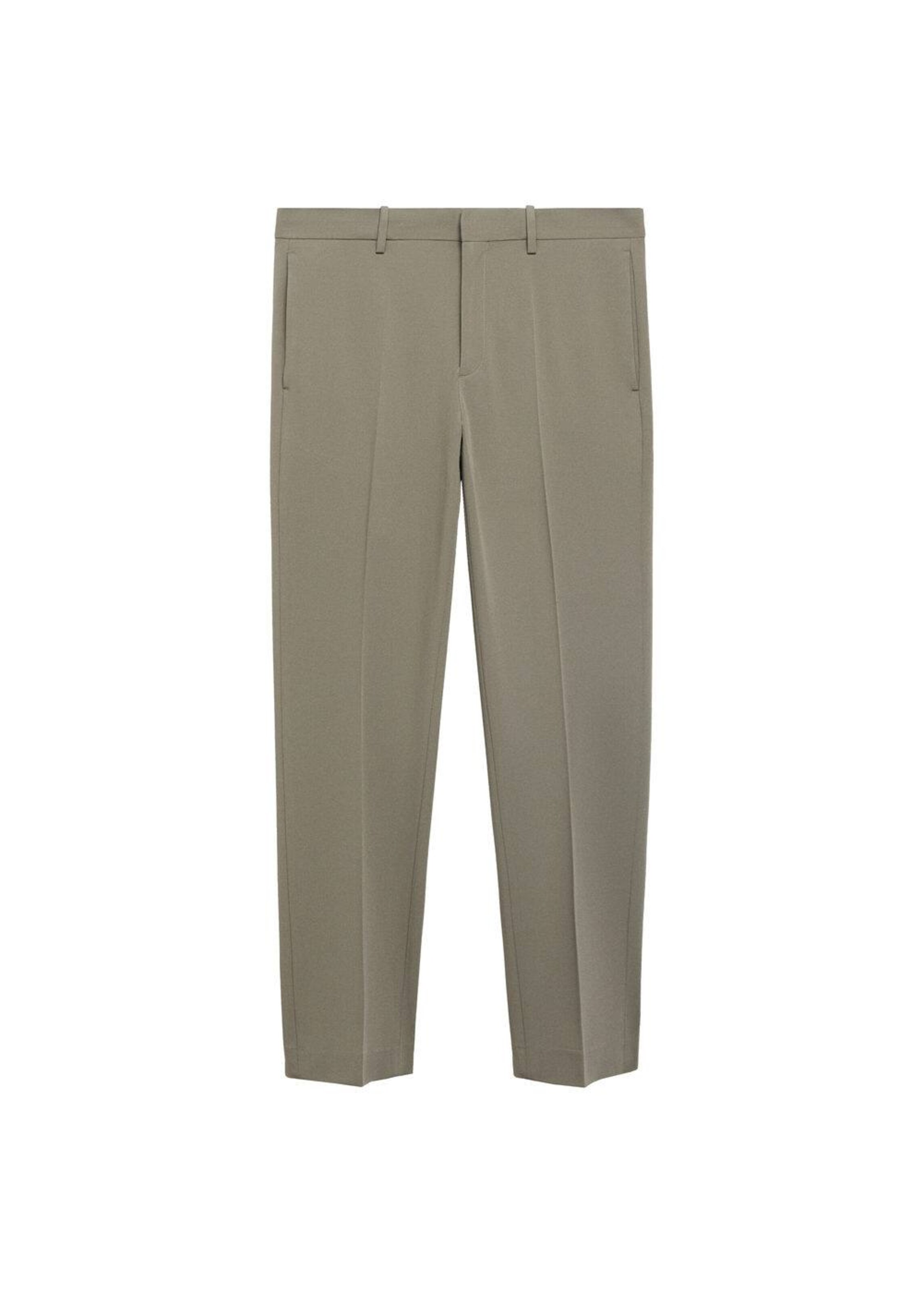MANGO MAN Slim fit Pleated Pants 'Paris' in Green: front