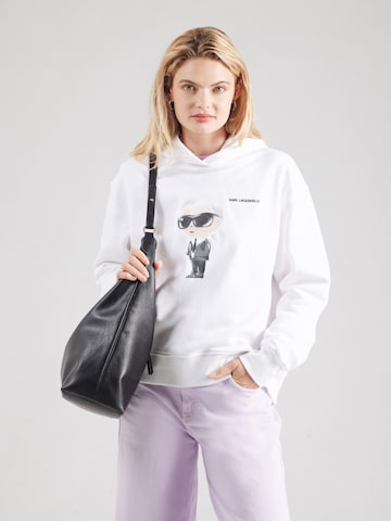 Sweat-shirt Karl Lagerfeld en blanc : devant