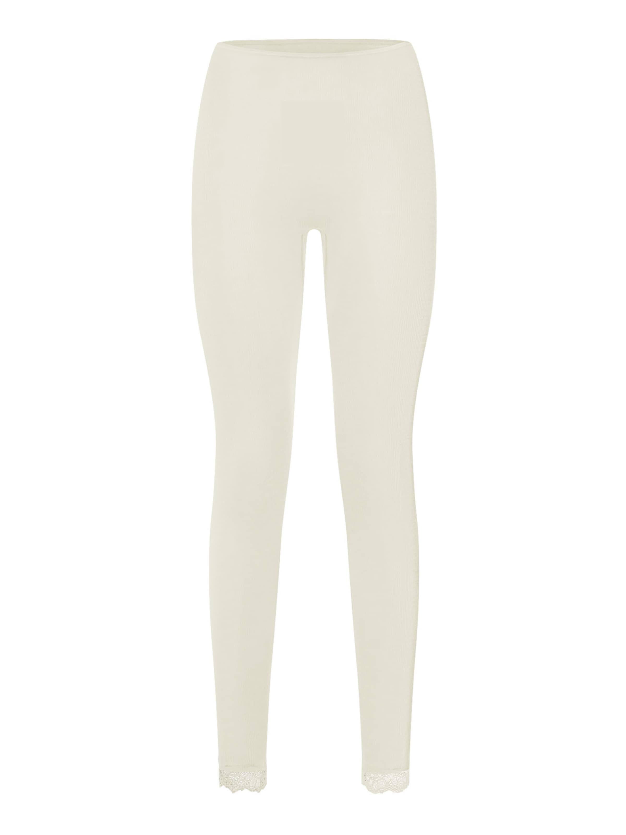 Hanro Leggings ' Woolen Lace ' in Wit: voorkant