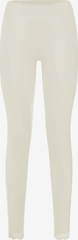 Hanro Skinny Leggings ' Woolen Lace ' in Wit: voorkant