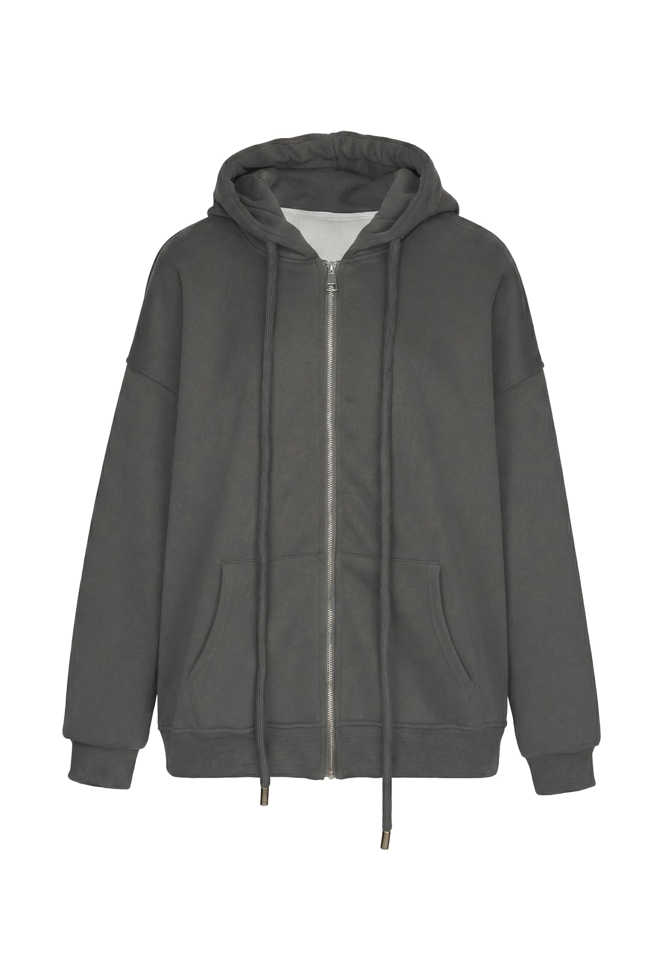 MYMO - Sudadera con cremallera en gris: frente