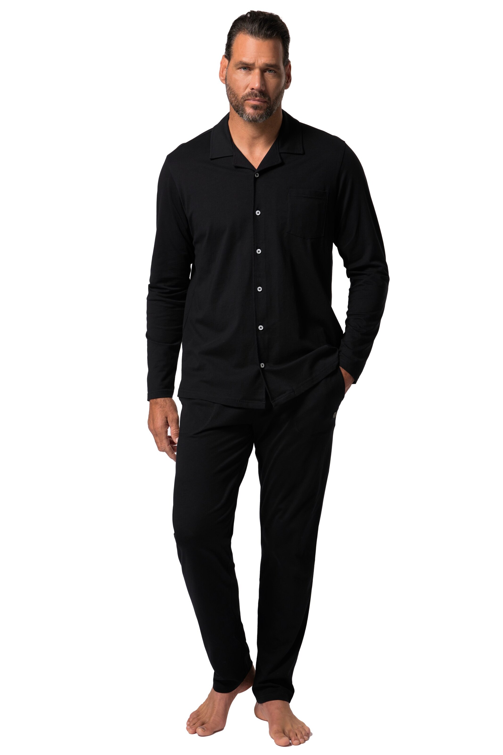JP1880 Pyjama lang in Schwarz: Vorderseite