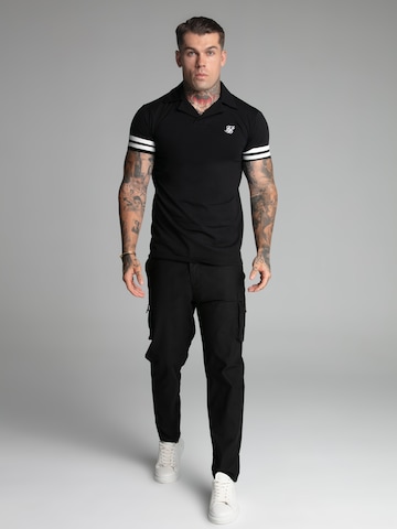 SikSilk Shirt 'Turnier Revere' in Zwart