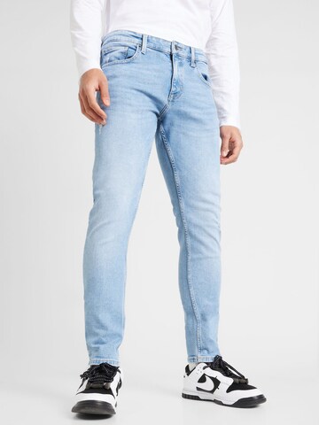 QS Slimfit Jeans i blå: forside