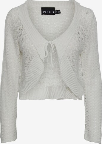 Cardigan 'Kassa' PIECES en blanc : devant