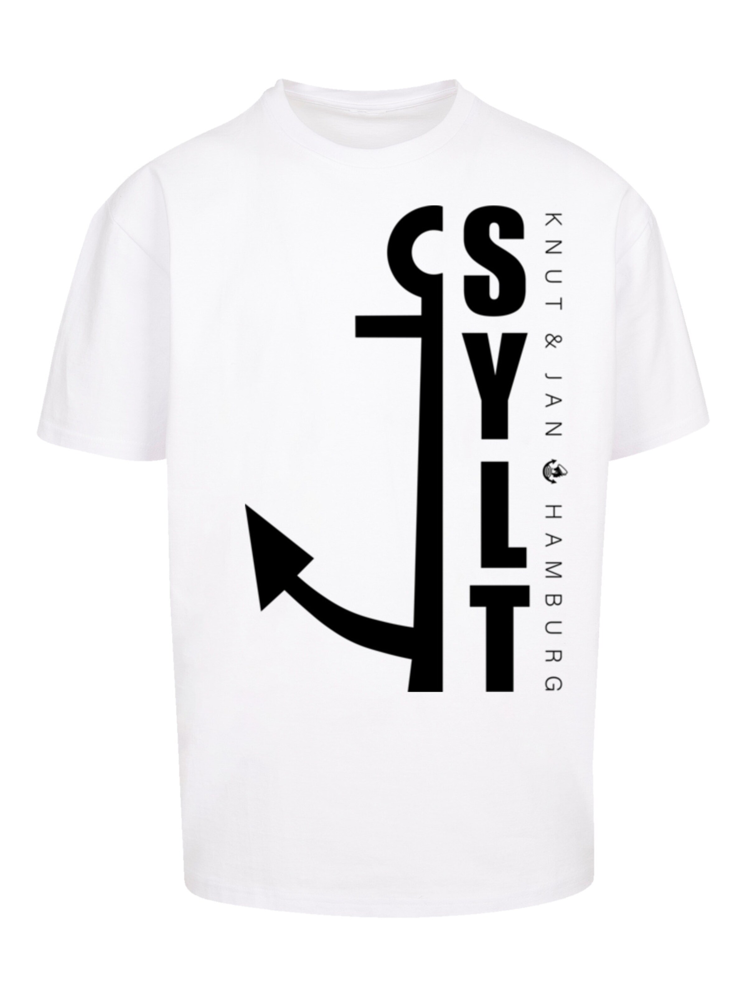 T-Shirt 'Sylt Anker Knut & Jan Hamburg' F4NT4STIC en blanc : devant