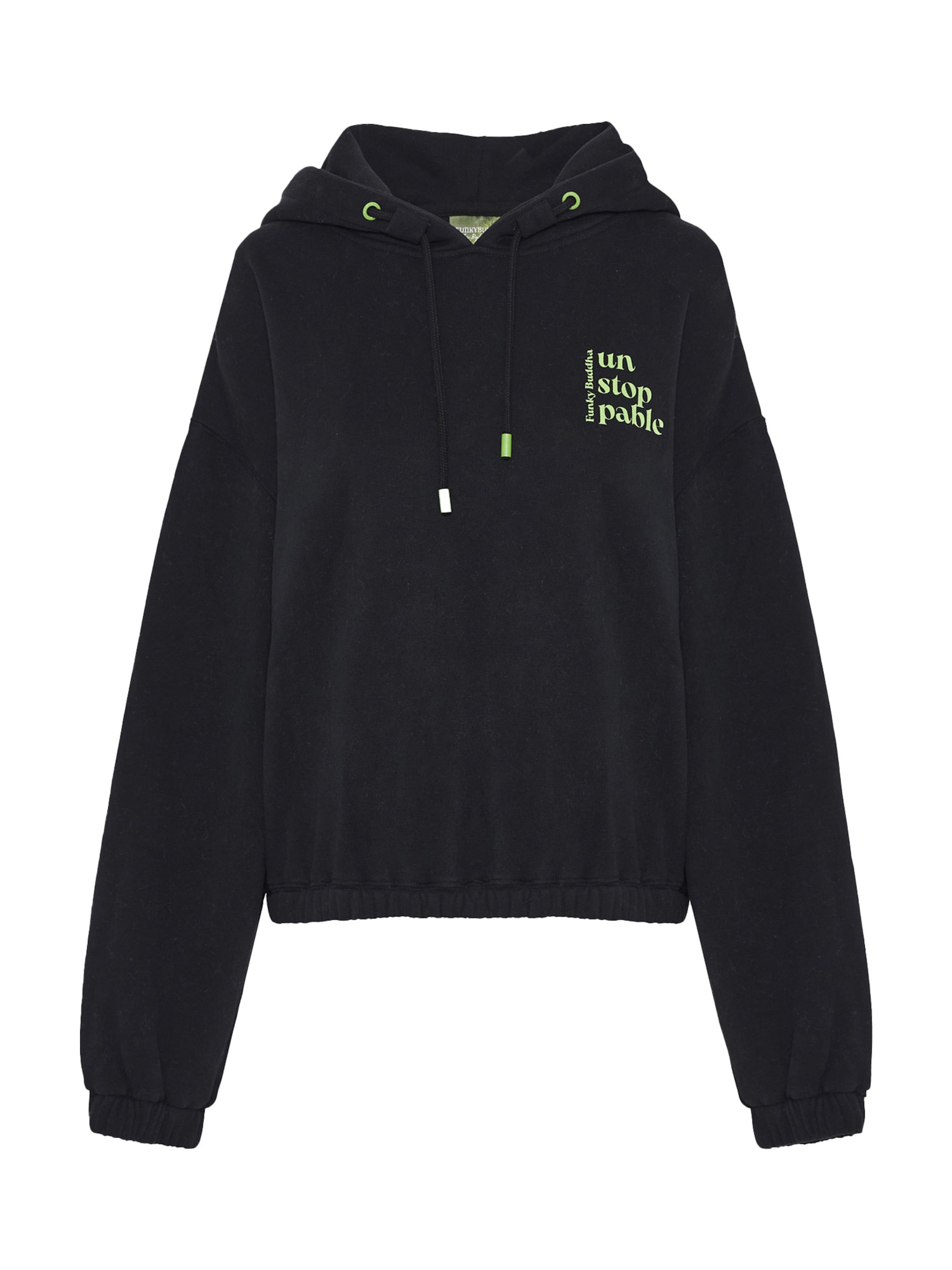 Funky Buddha Sweatshirt in Zwart: voorkant