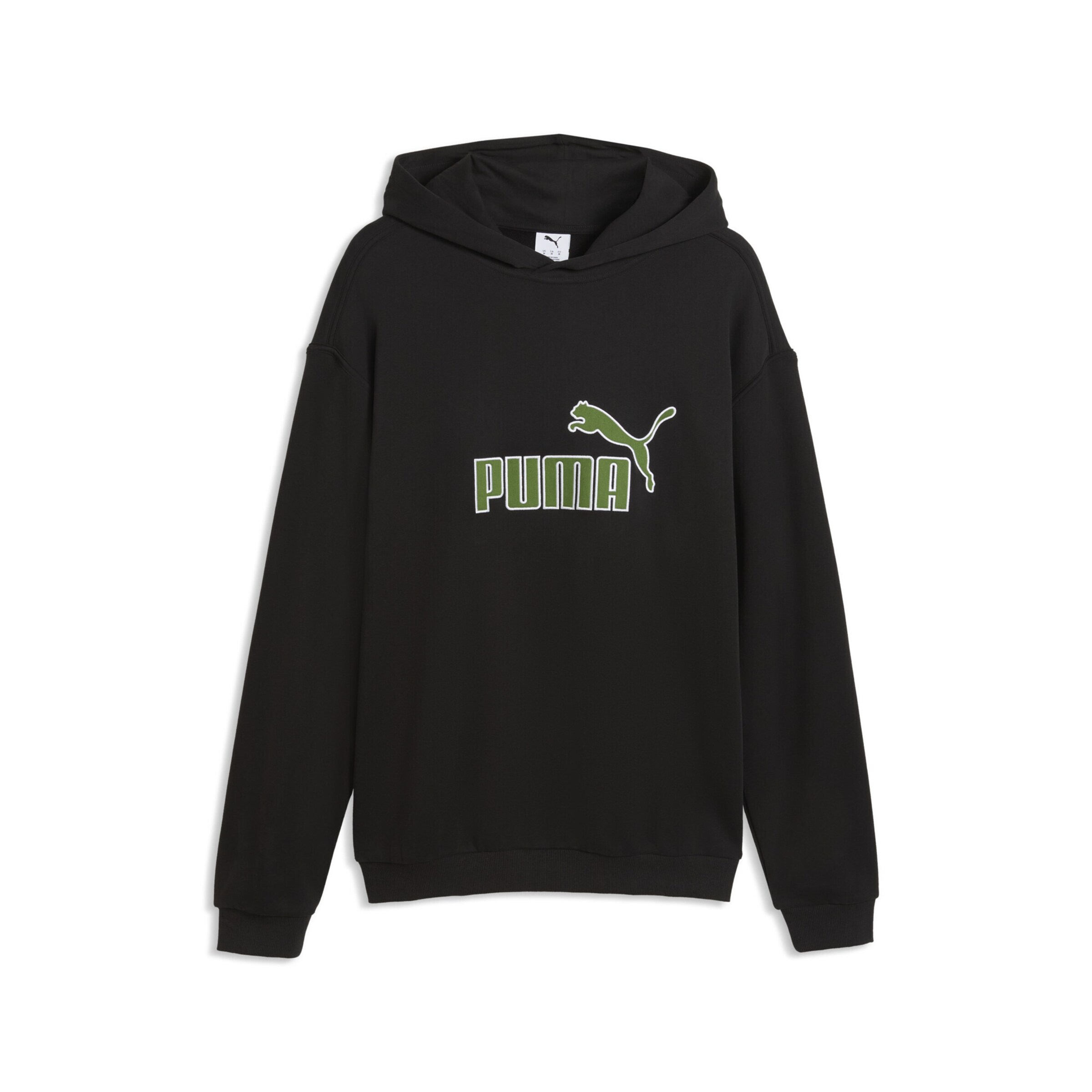 PUMA Sportsweatshirt 'Essentials Elevated No. 1' in Zwart: voorkant