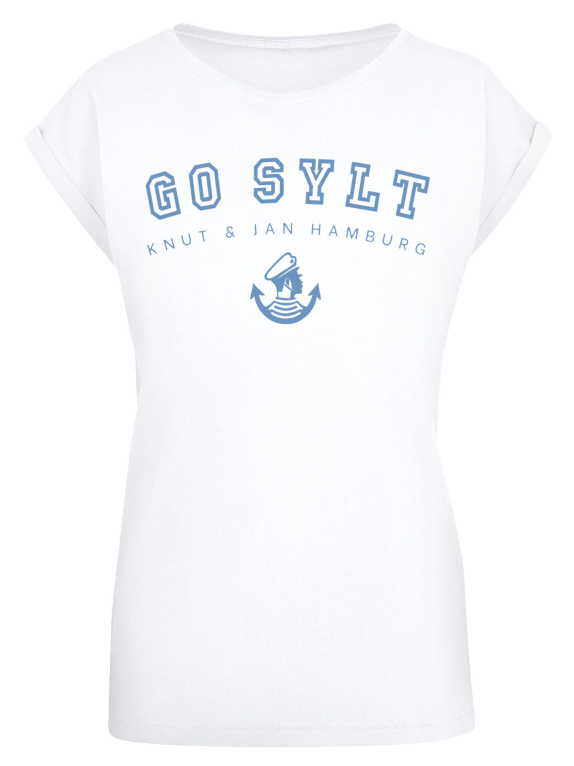 T-shirt 'Go Sylt Knut & Jan Hamburg' F4NT4STIC en blanc : devant