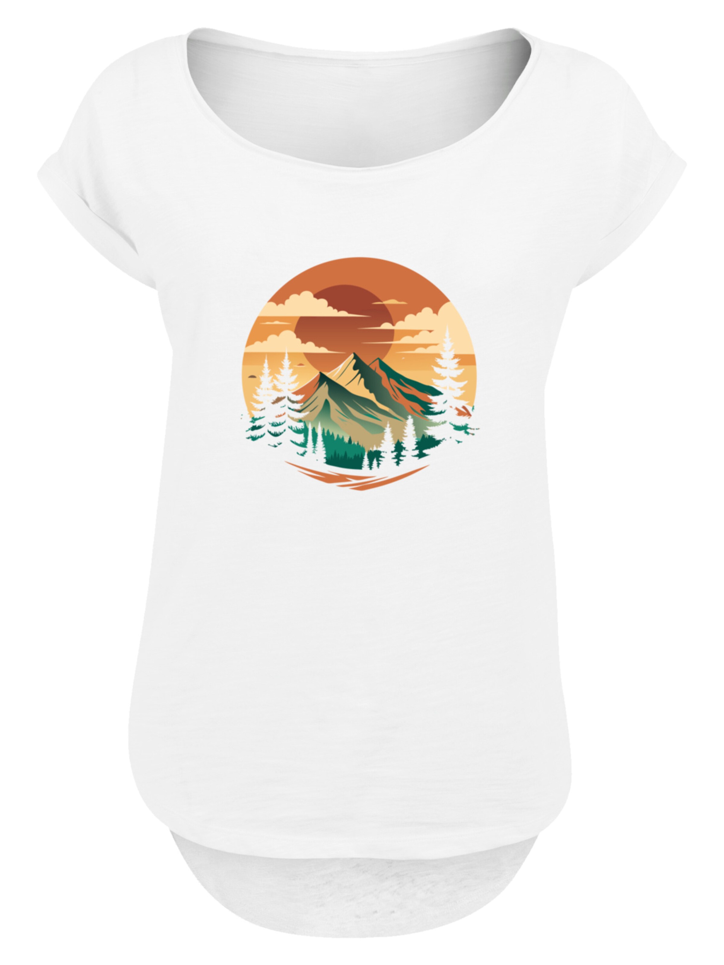 F4NT4STIC Shirt 'Sonnenuntergang Berglandschaft' in White: front
